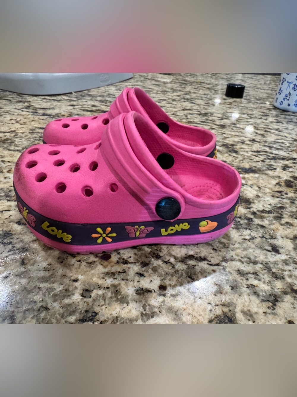 Kids Pink Love Clog Sandals